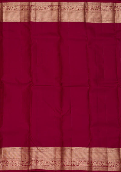 Maroon Zariwork Pure Silk Saree-Koskii