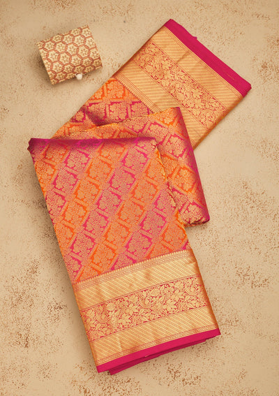 Maroon Zariwork Pure Silk Saree-Koskii