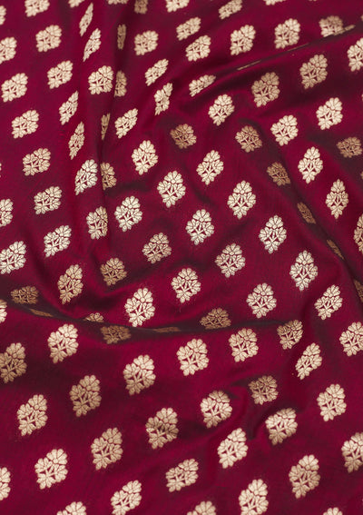 Maroon Zariwork Pure Silk Saree-Koskii