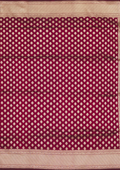Maroon Zariwork Pure Silk Saree-Koskii
