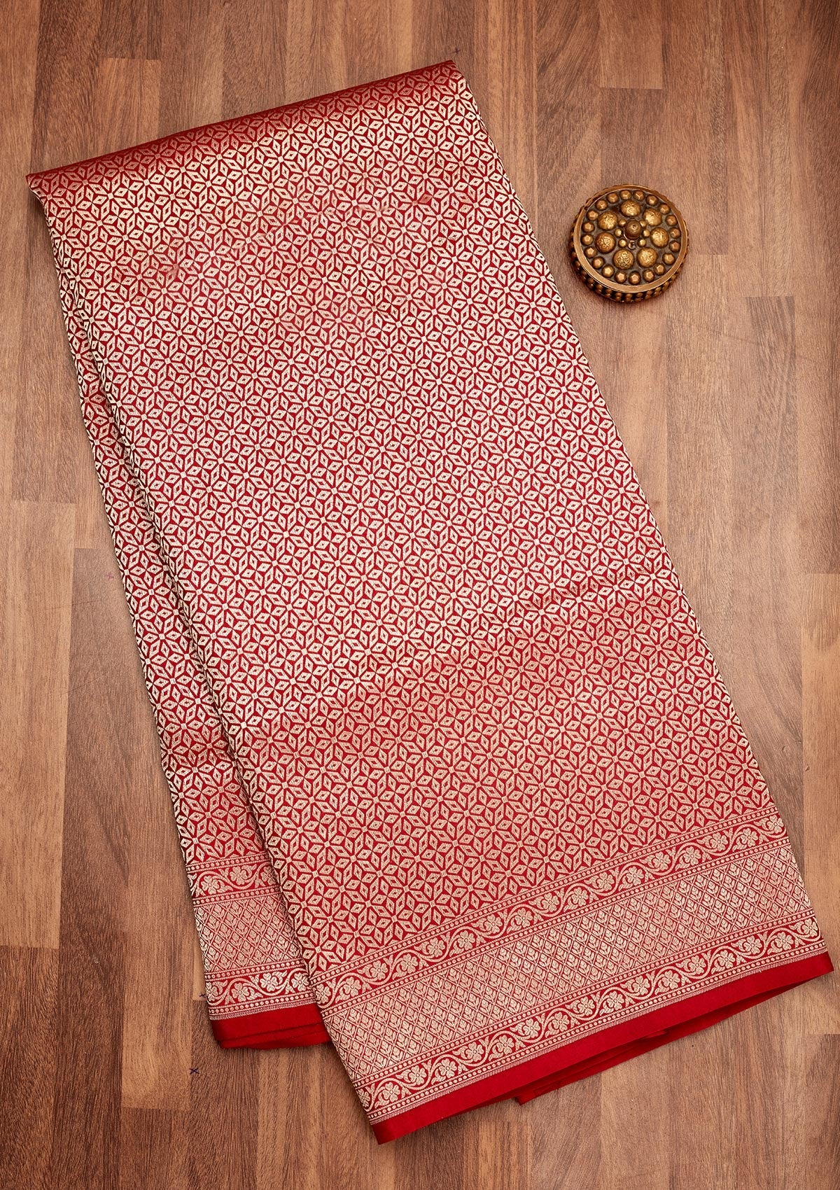 Maroon Zariwork Pure Silk Saree-Koskii