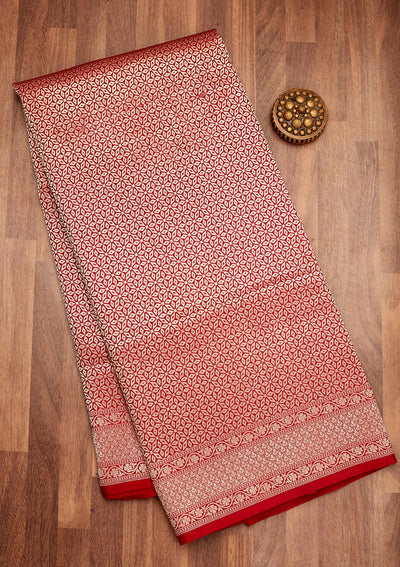 Maroon Zariwork Pure Silk Saree-Koskii