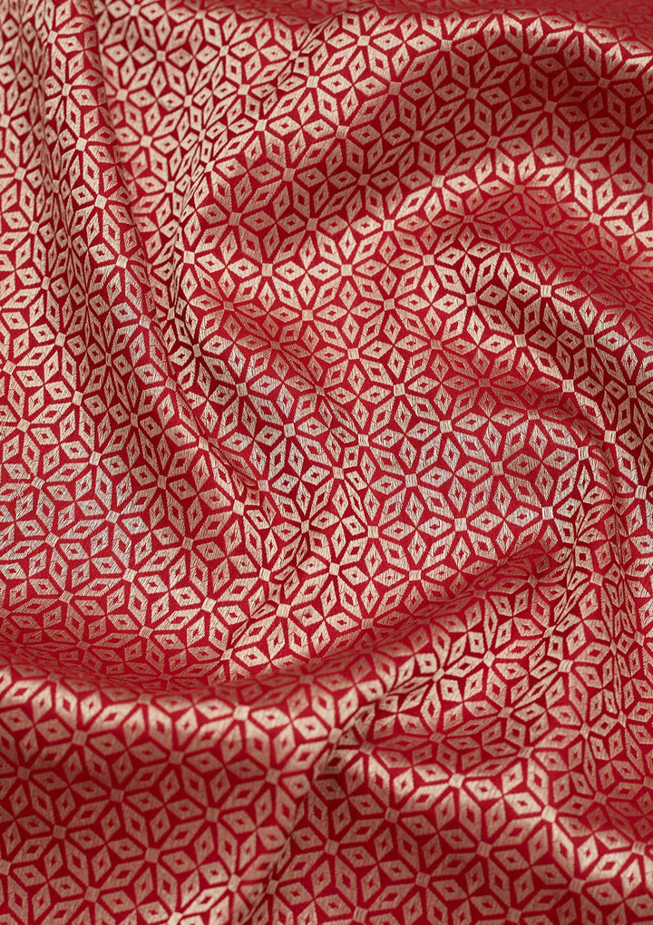 Maroon Zariwork Pure Silk Saree-Koskii