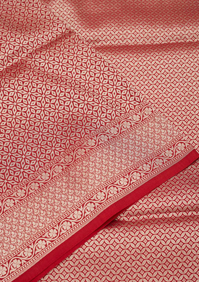 Maroon Zariwork Pure Silk Saree-Koskii