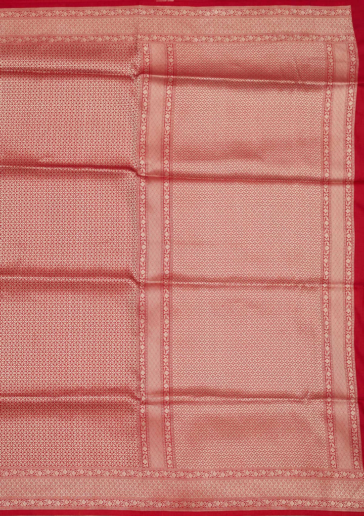 Maroon Zariwork Pure Silk Saree-Koskii