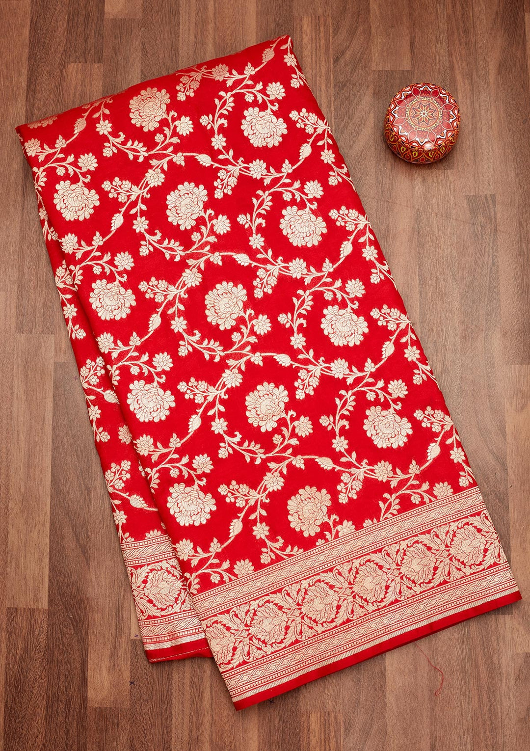 Maroon Zariwork Pure Silk Saree-Koskii