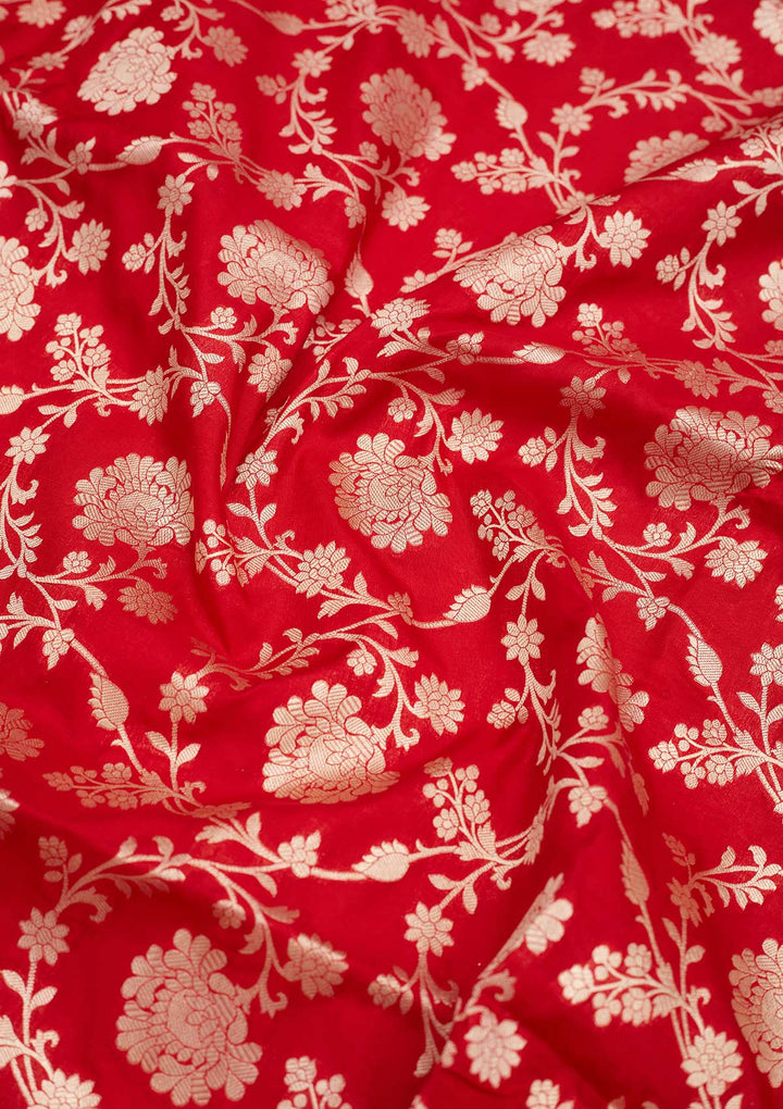 Maroon Zariwork Pure Silk Saree-Koskii