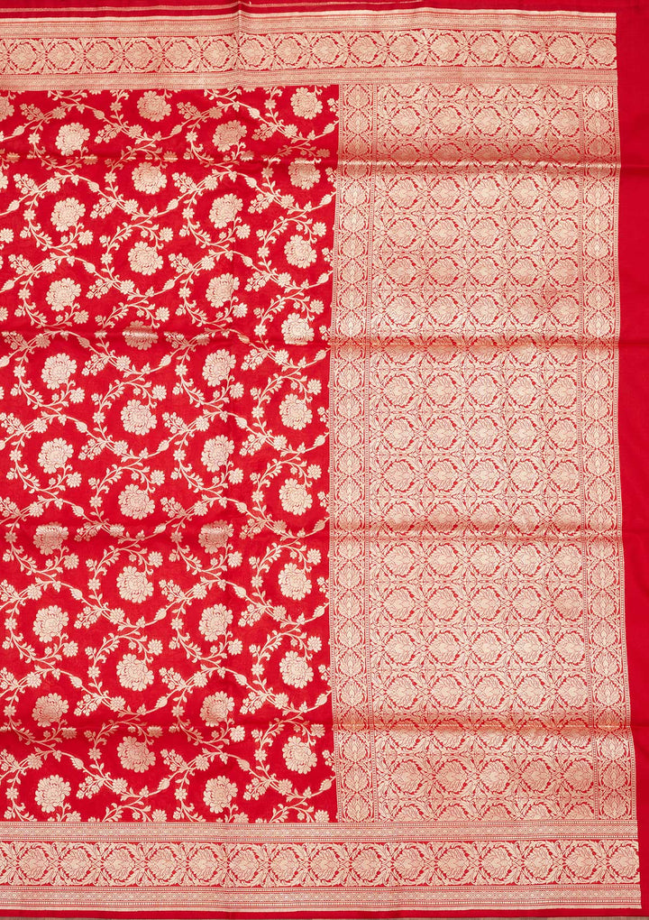 Maroon Zariwork Pure Silk Saree-Koskii
