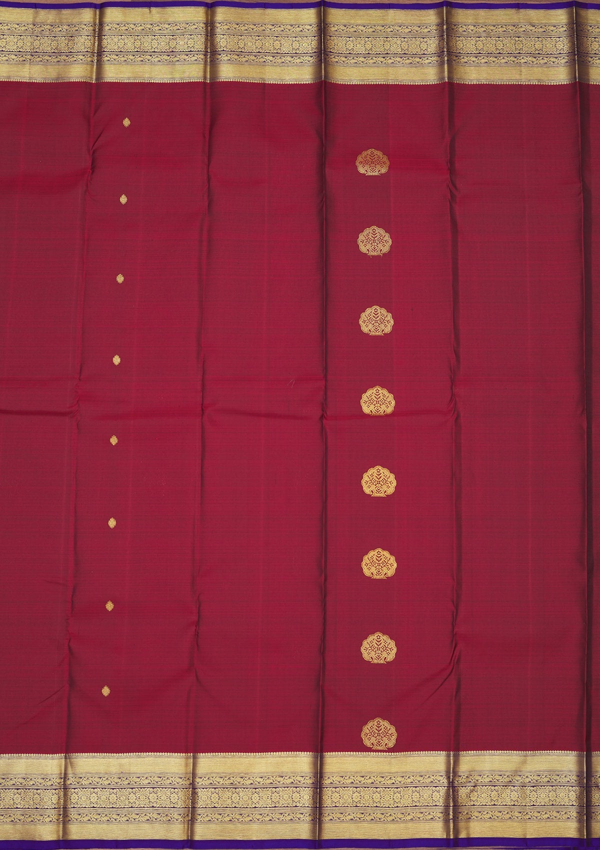 Maroon Zariwork Pure Silk Saree-Koskii