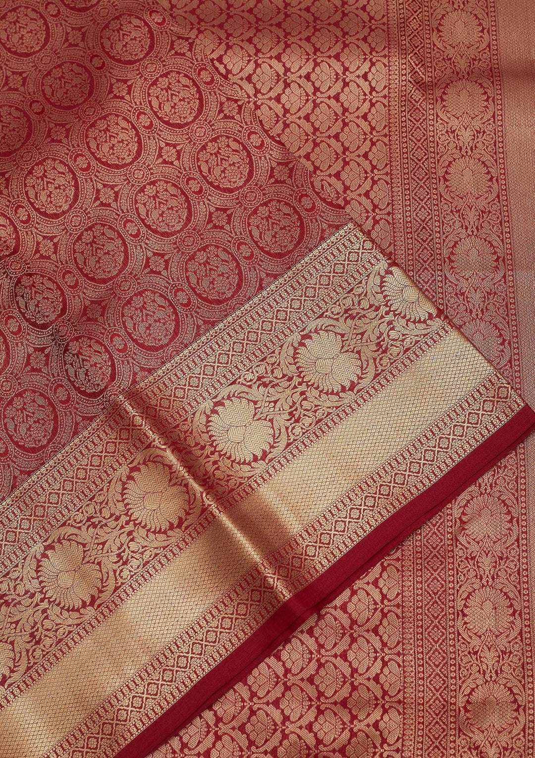 Maroon Zariwork Pure Silk Saree-Koskii