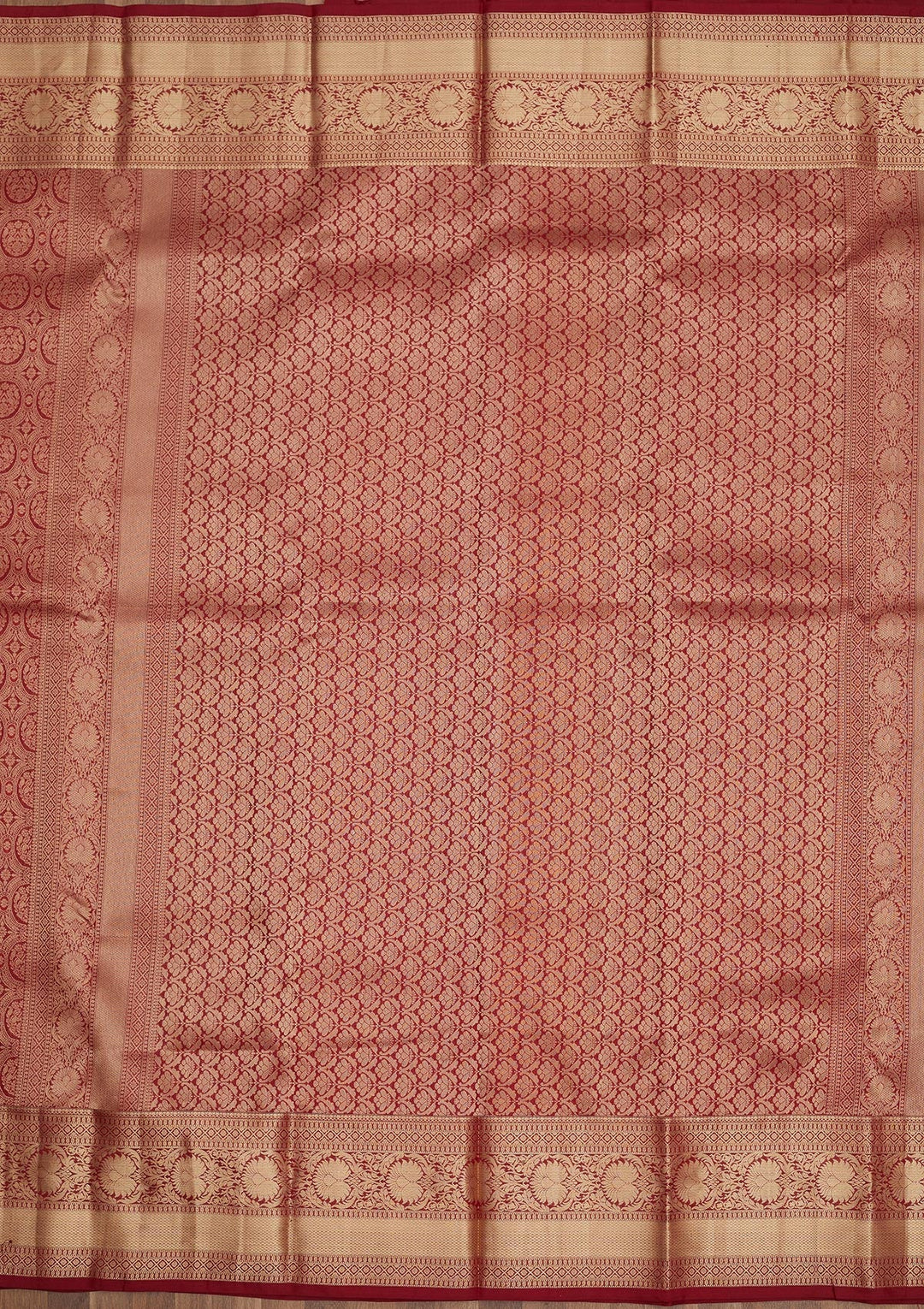 Maroon Zariwork Pure Silk Saree-Koskii