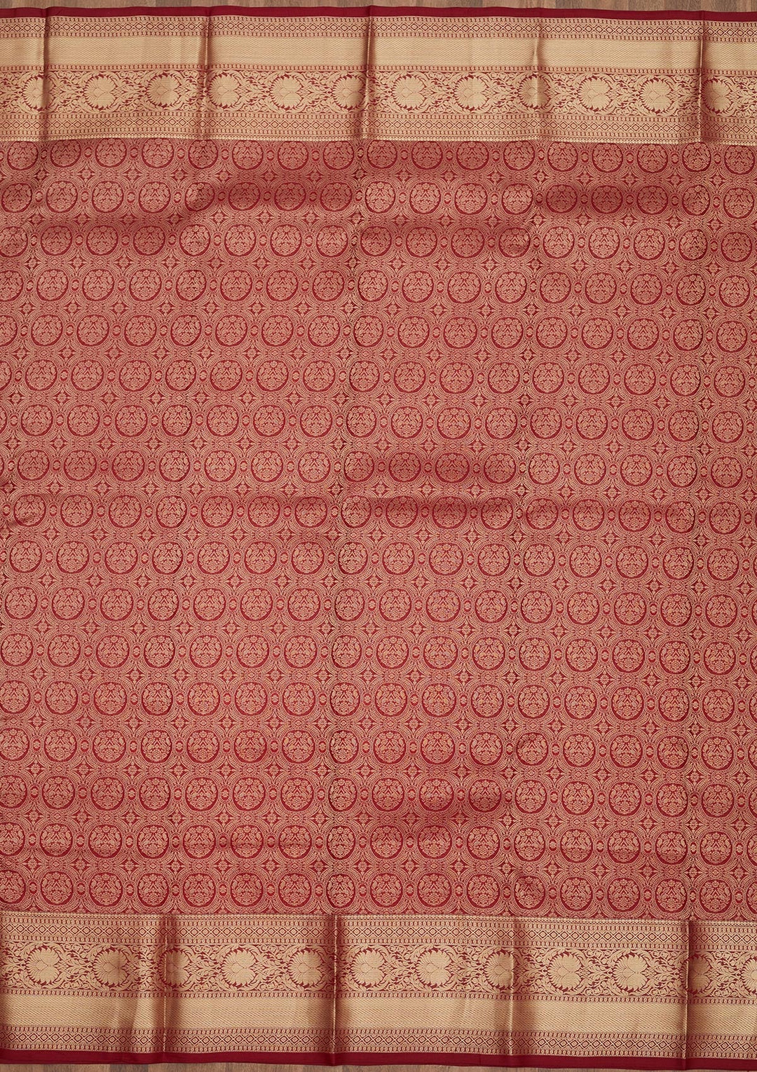 Maroon Zariwork Pure Silk Saree-Koskii