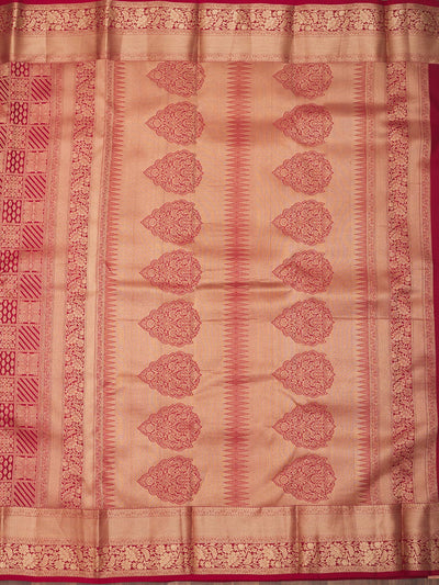 Maroon Zariwork Pure Silk Saree