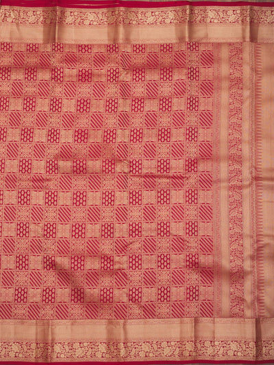 Maroon Zariwork Pure Silk Saree