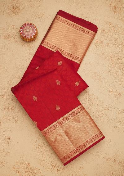 Maroon Zariwork Pure Silk Saree-Koskii