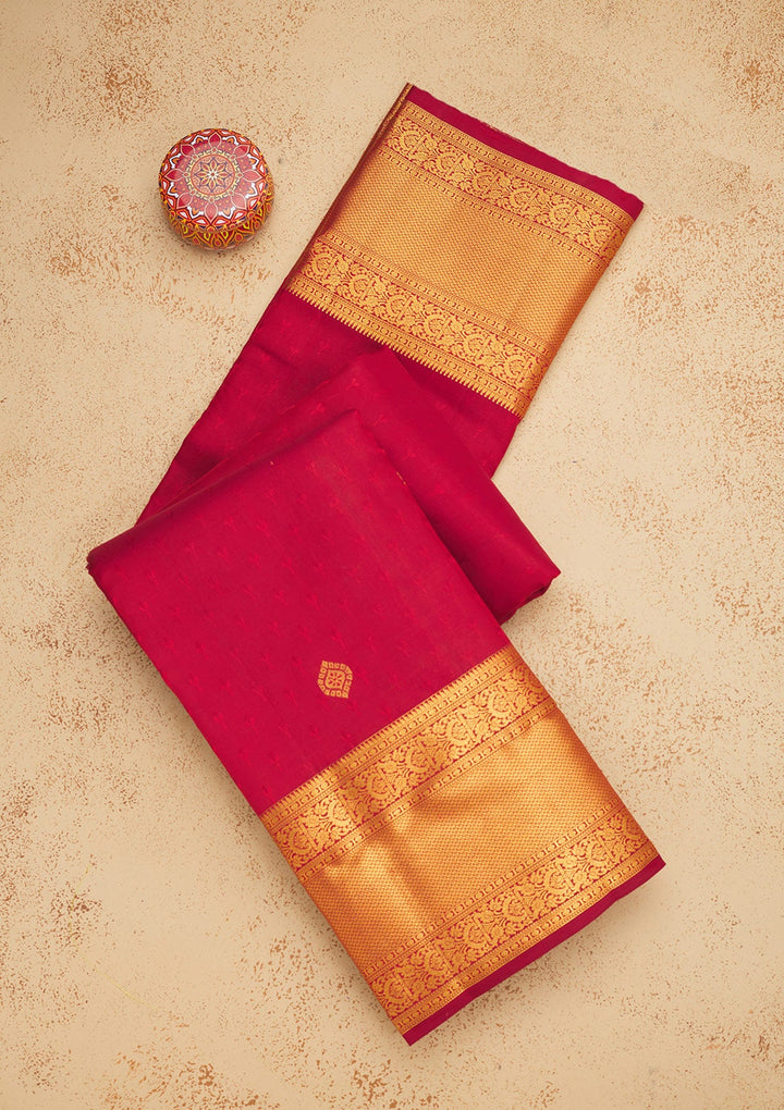 Maroon Zariwork Pure Silk Saree-Koskii