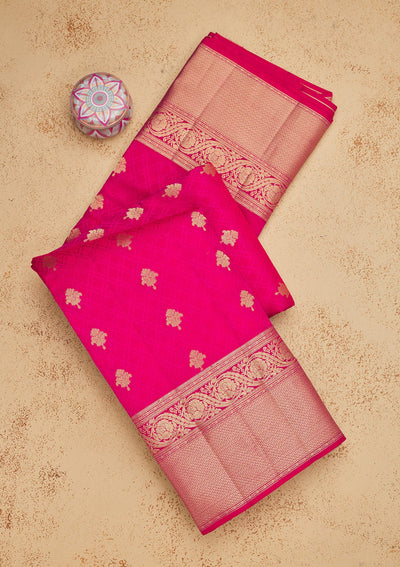 Maroon Zariwork Pure Silk Saree-Koskii