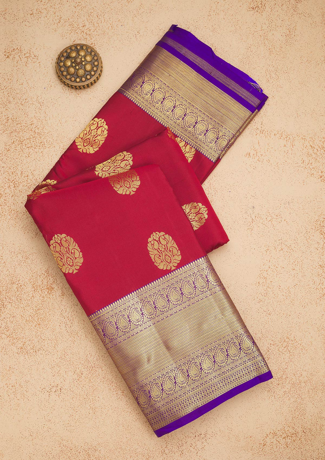 Maroon Zariwork Pure Silk Saree-Koskii