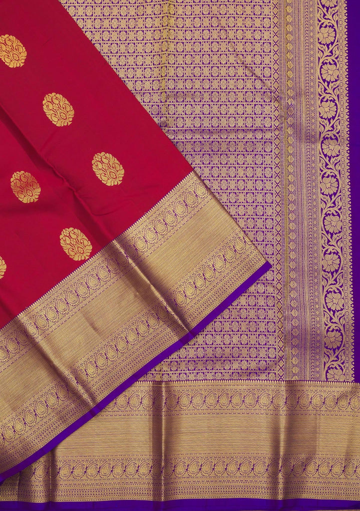 Maroon Zariwork Pure Silk Saree