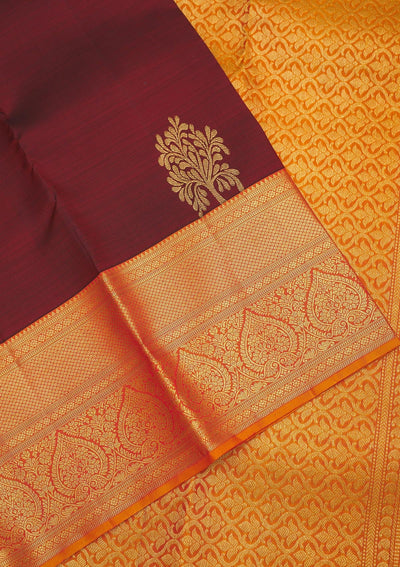 Maroon Zariwork Pure Silk Saree