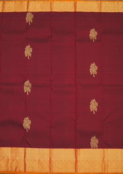 Maroon Zariwork Pure Silk Saree