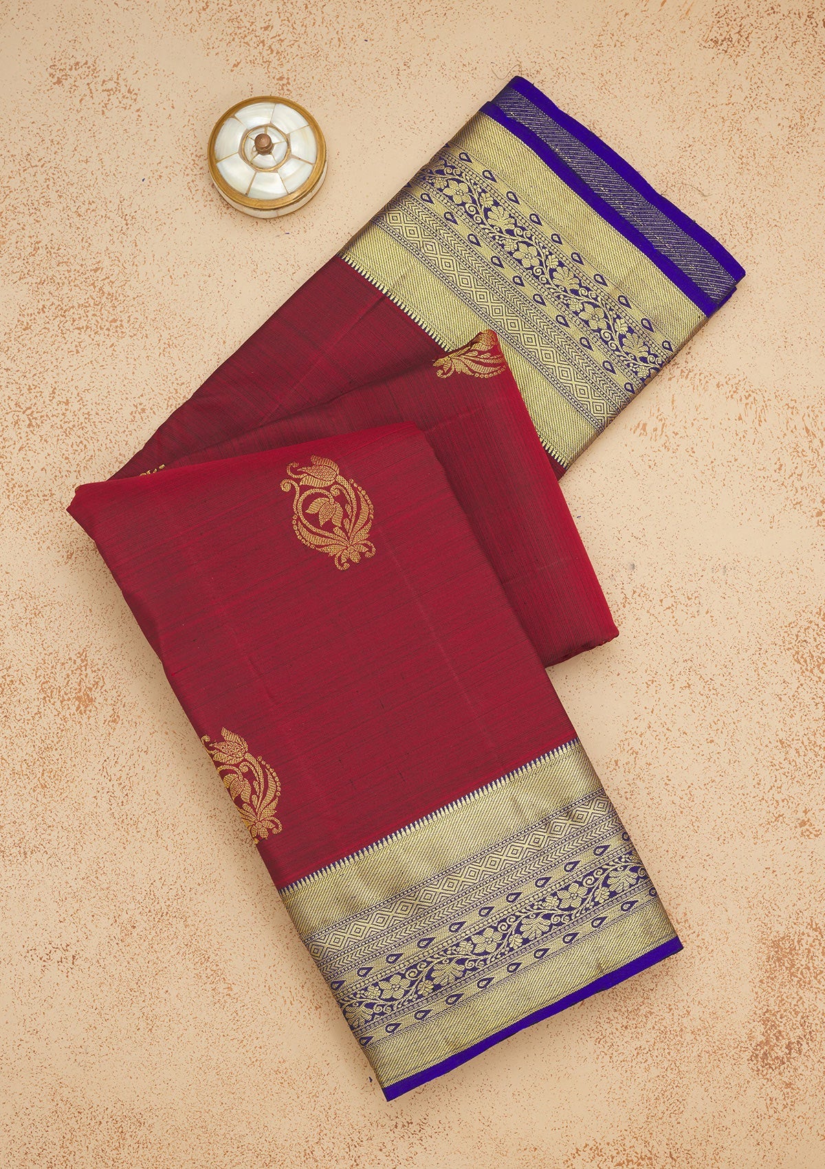 Maroon Zariwork Pure Silk Saree-Koskii