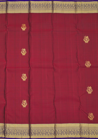 Maroon Zariwork Pure Silk Saree