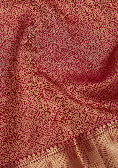 Maroon Zariwork Pure Silk Saree