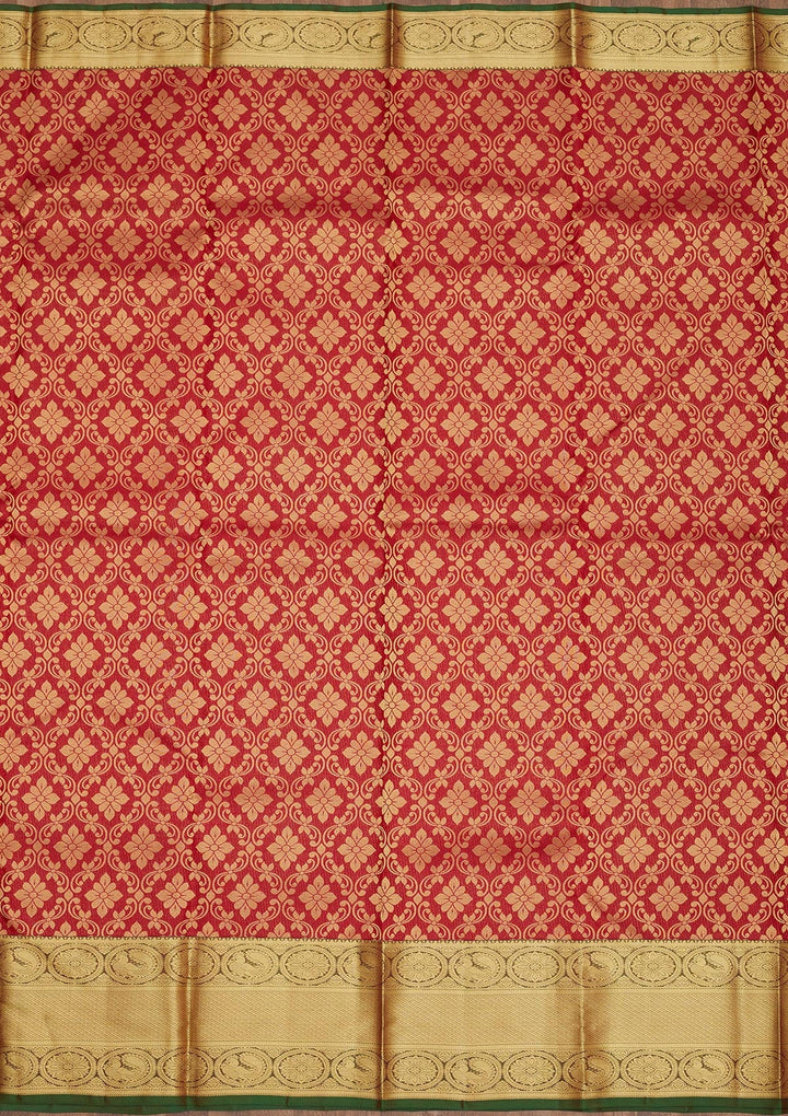 Maroon Zariwork Pure Silk Saree-Koskii