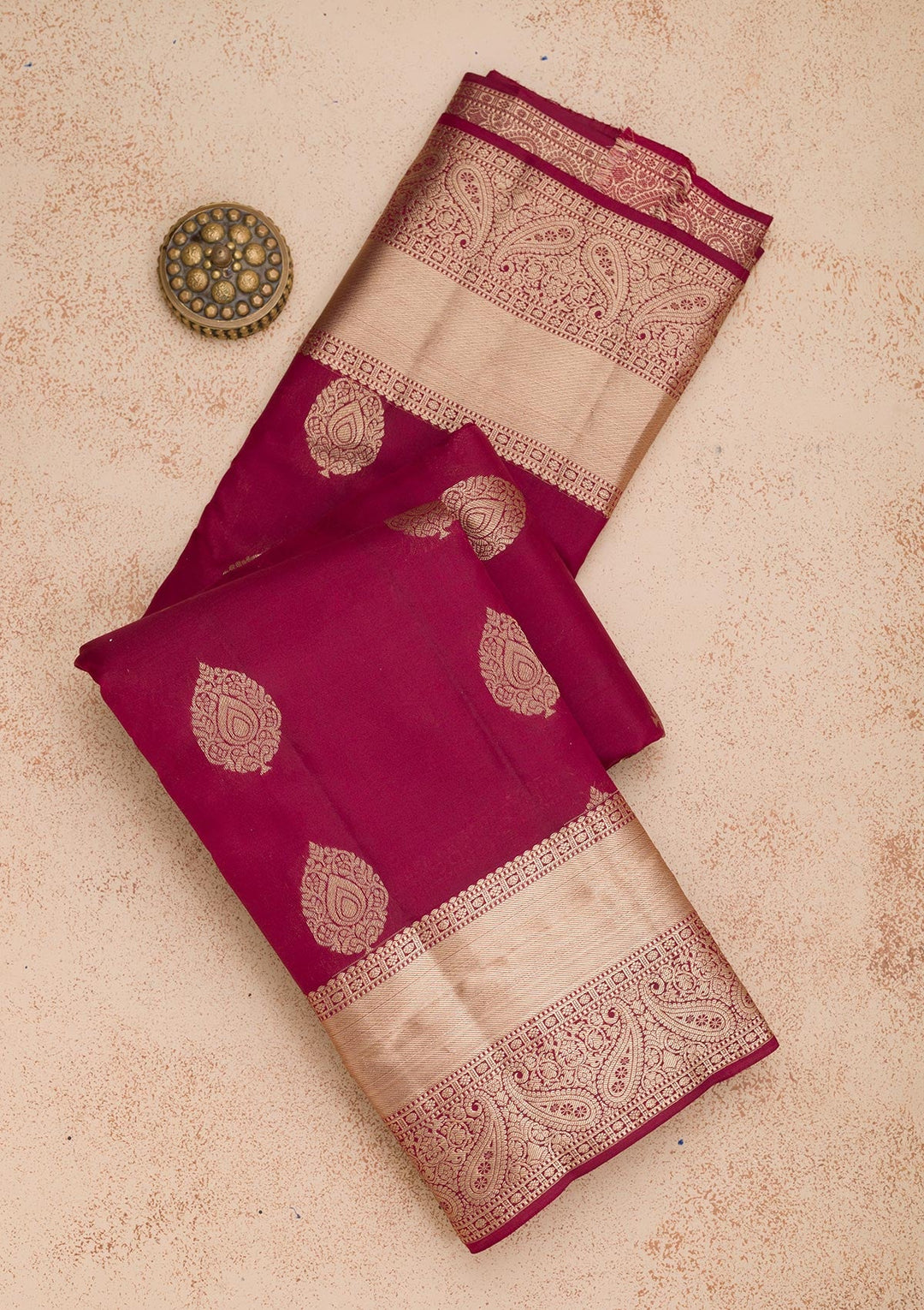 Maroon Zariwork Pure Silk Saree-Koskii