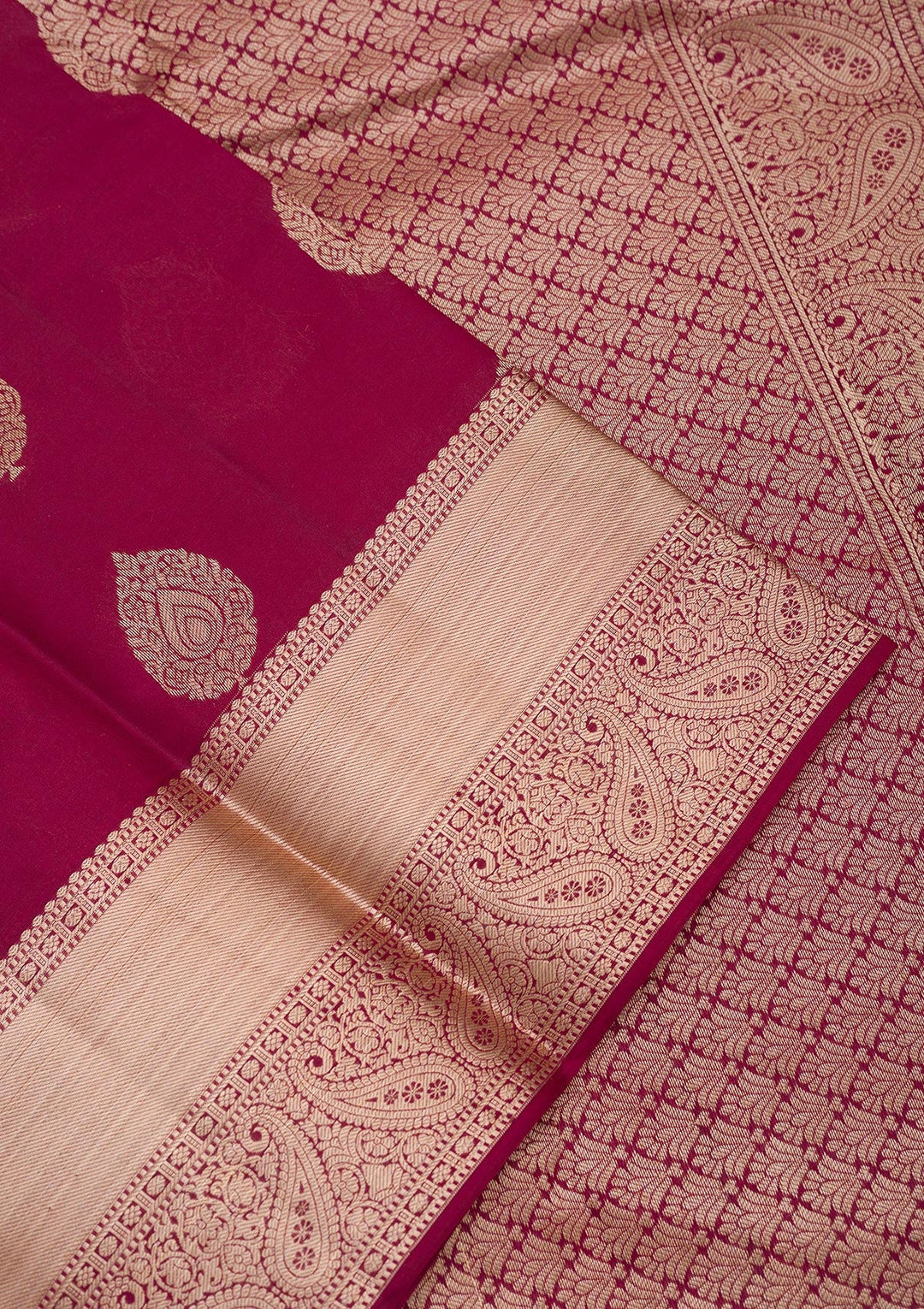Maroon Zariwork Pure Silk Saree-Koskii