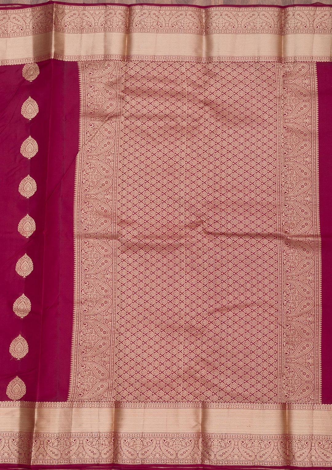 Maroon Zariwork Pure Silk Saree-Koskii