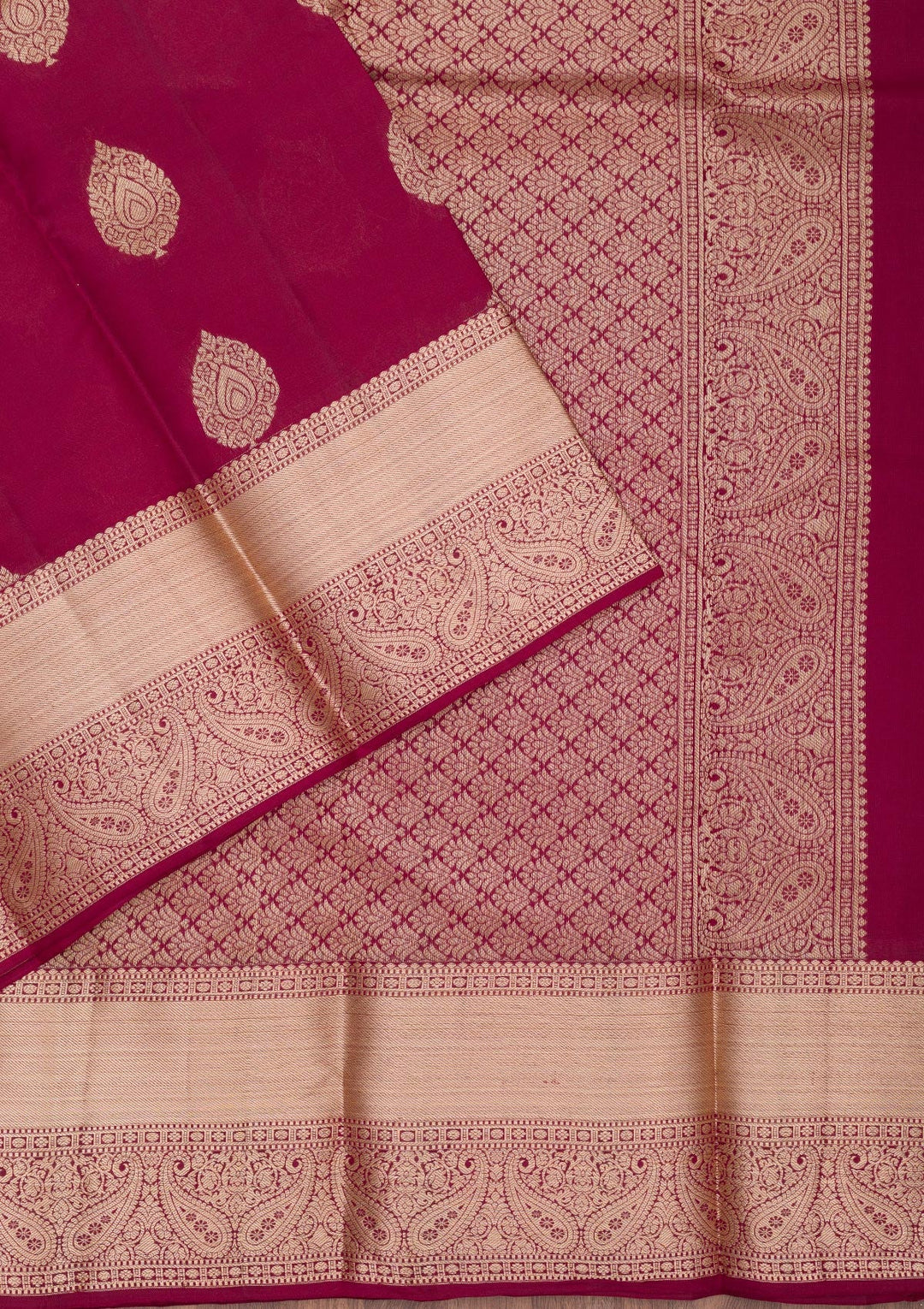Maroon Zariwork Pure Silk Saree-Koskii