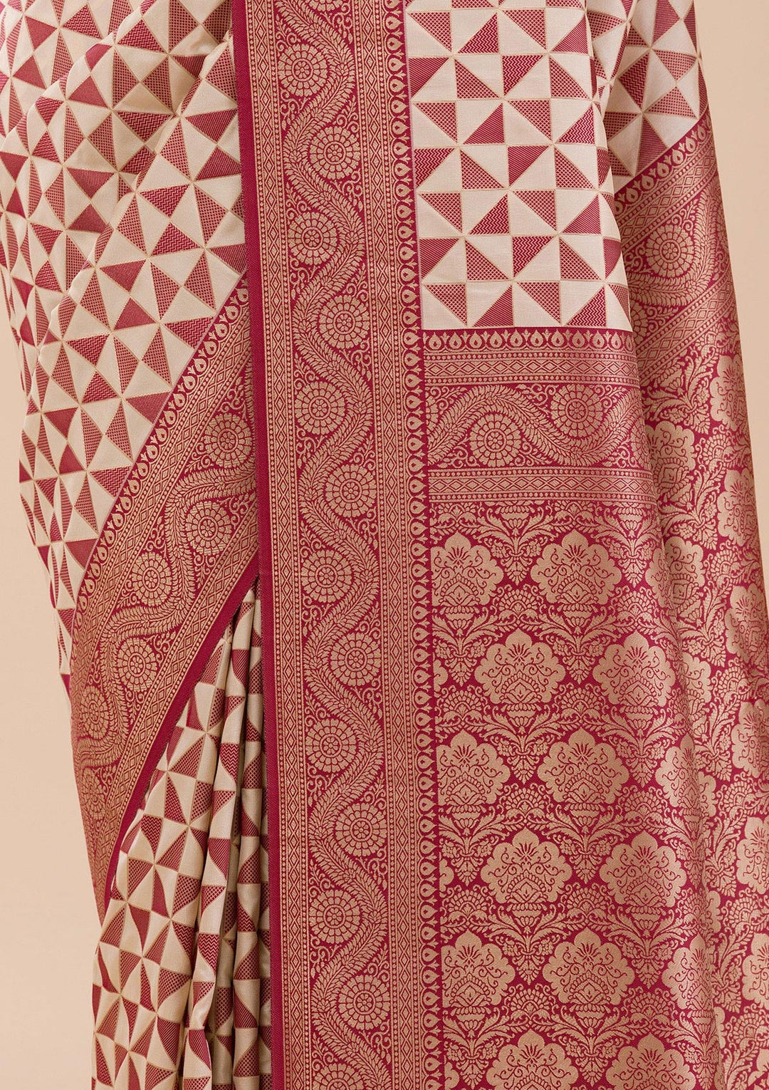 Maroon Zariwork Silk Saree-Koskii