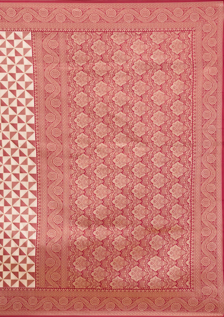 Maroon Zariwork Silk Saree-Koskii