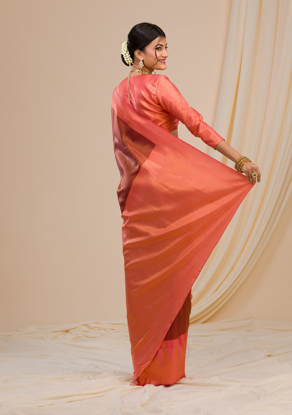 Maroon Zariwork Soft Silk Saree-Koskii