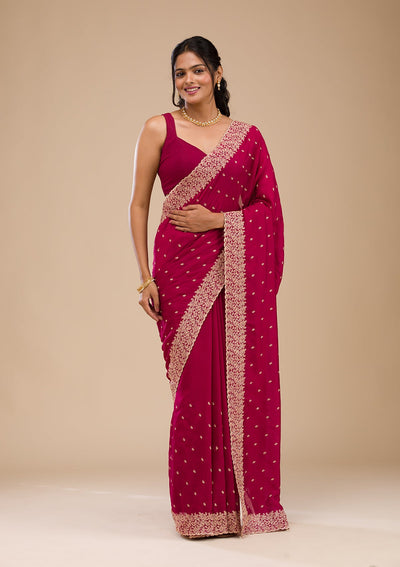 Maroon Zariwork Soft Silk Saree