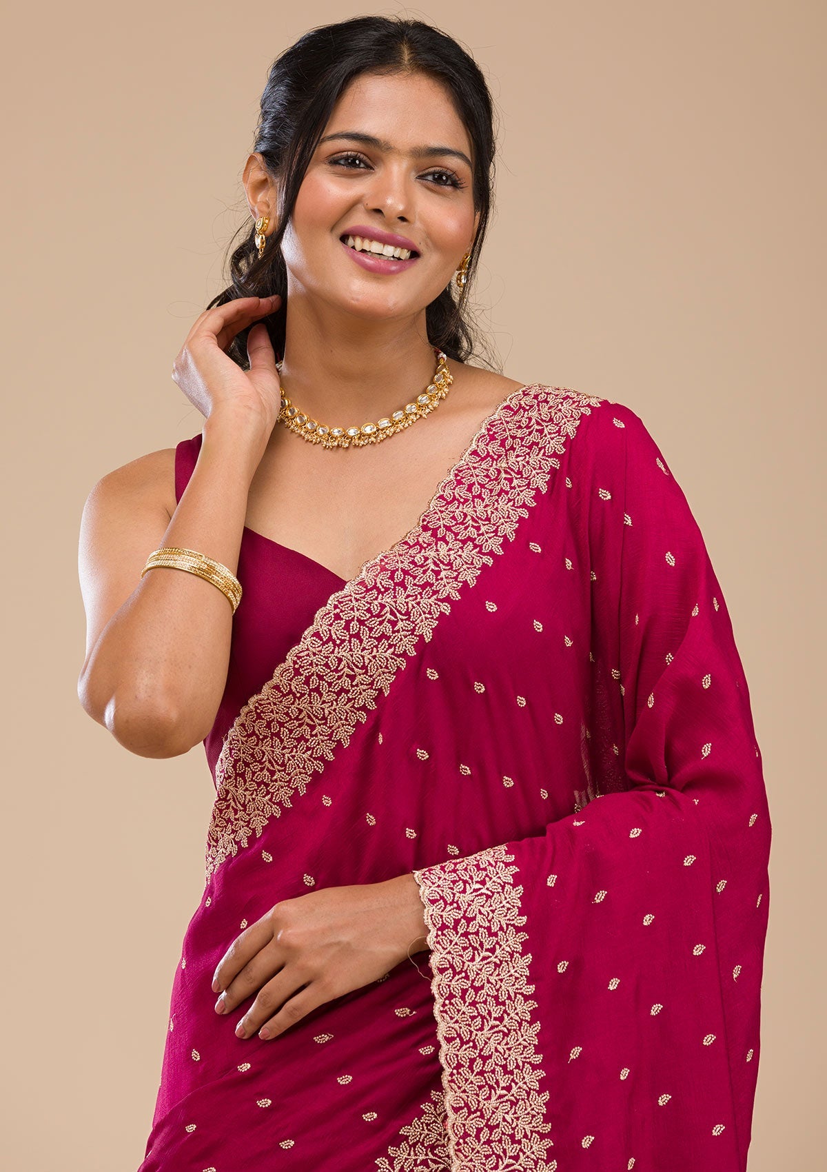 Maroon Zariwork Soft Silk Saree