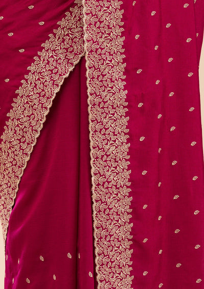 Maroon Zariwork Soft Silk Saree