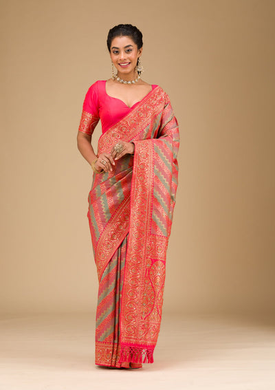 Mauve Cutdana Art Silk Saree-Koskii