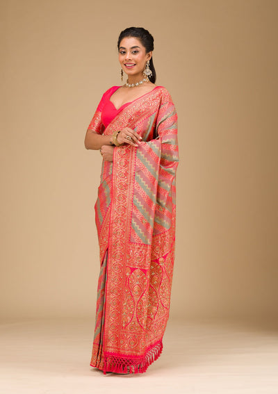 Mauve Cutdana Art Silk Saree-Koskii