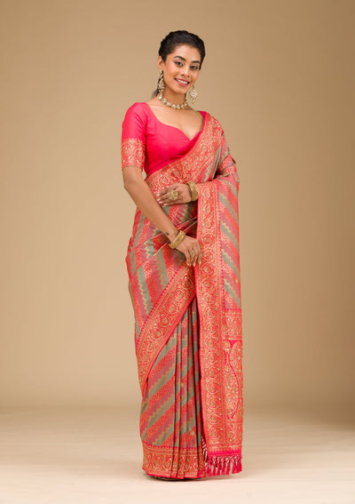 Mauve Cutdana Art Silk Saree-Koskii