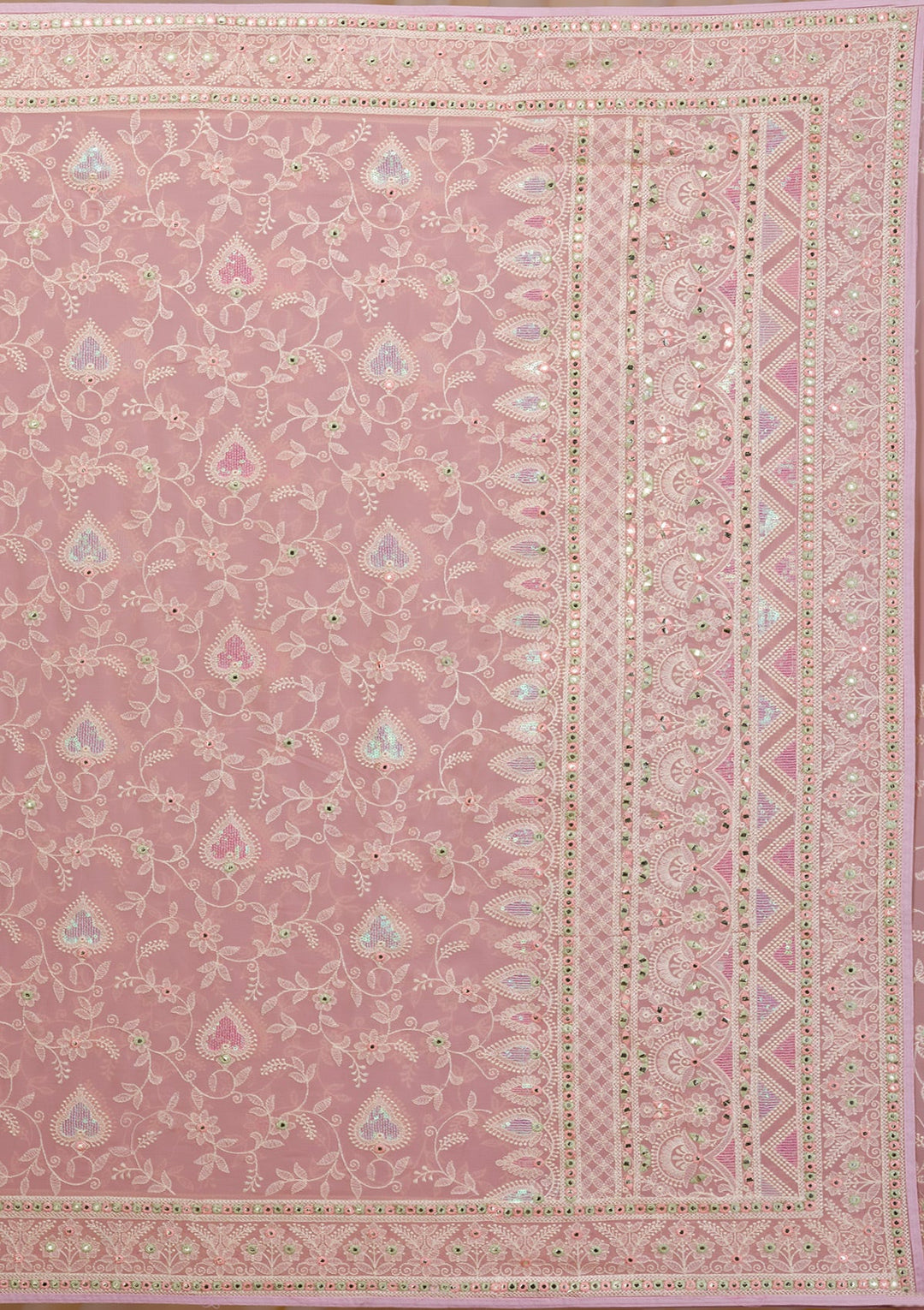 Mauve Gotapatti Chiffon Saree-Koskii