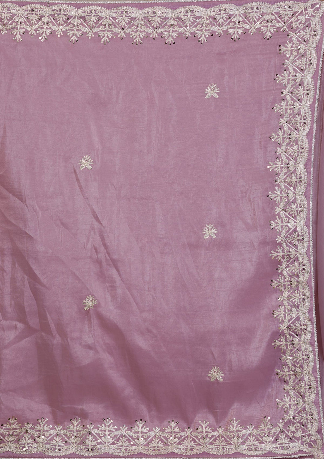 Mauve Gotapatti Tissue Saree-Koskii