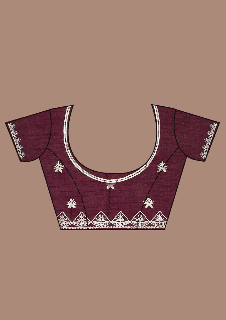 Mauve Gotapatti Tissue Saree-Koskii