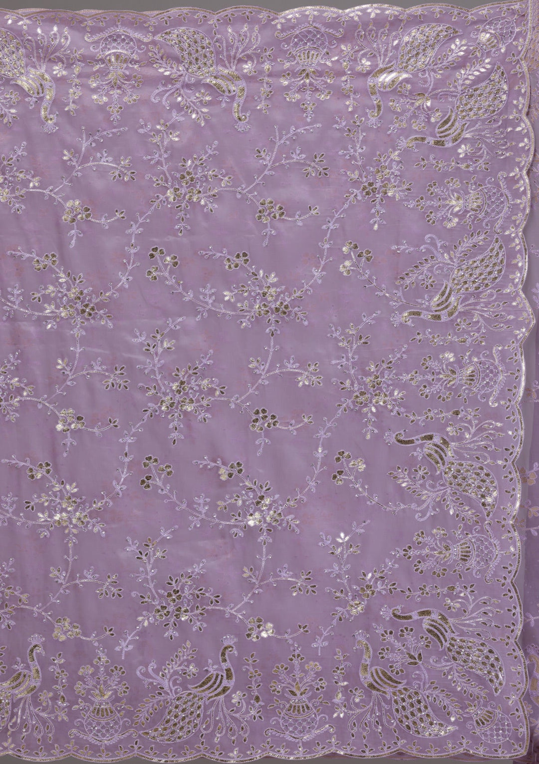 Mauve Gotapatti Tissue Saree-Koskii