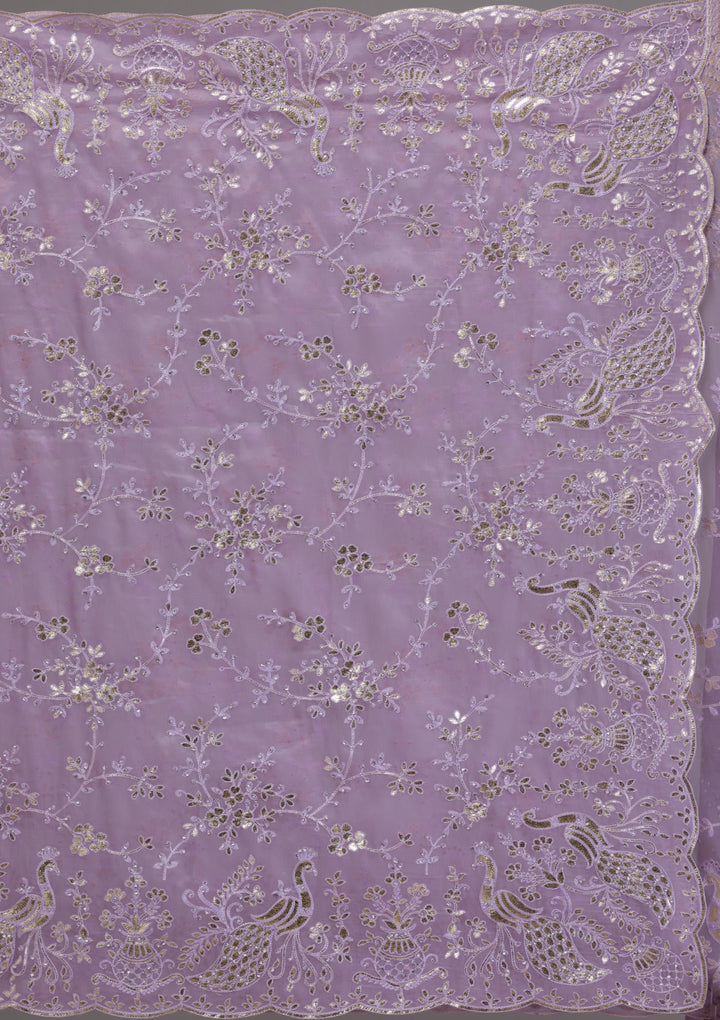 Mauve Gotapatti Tissue Saree-Koskii
