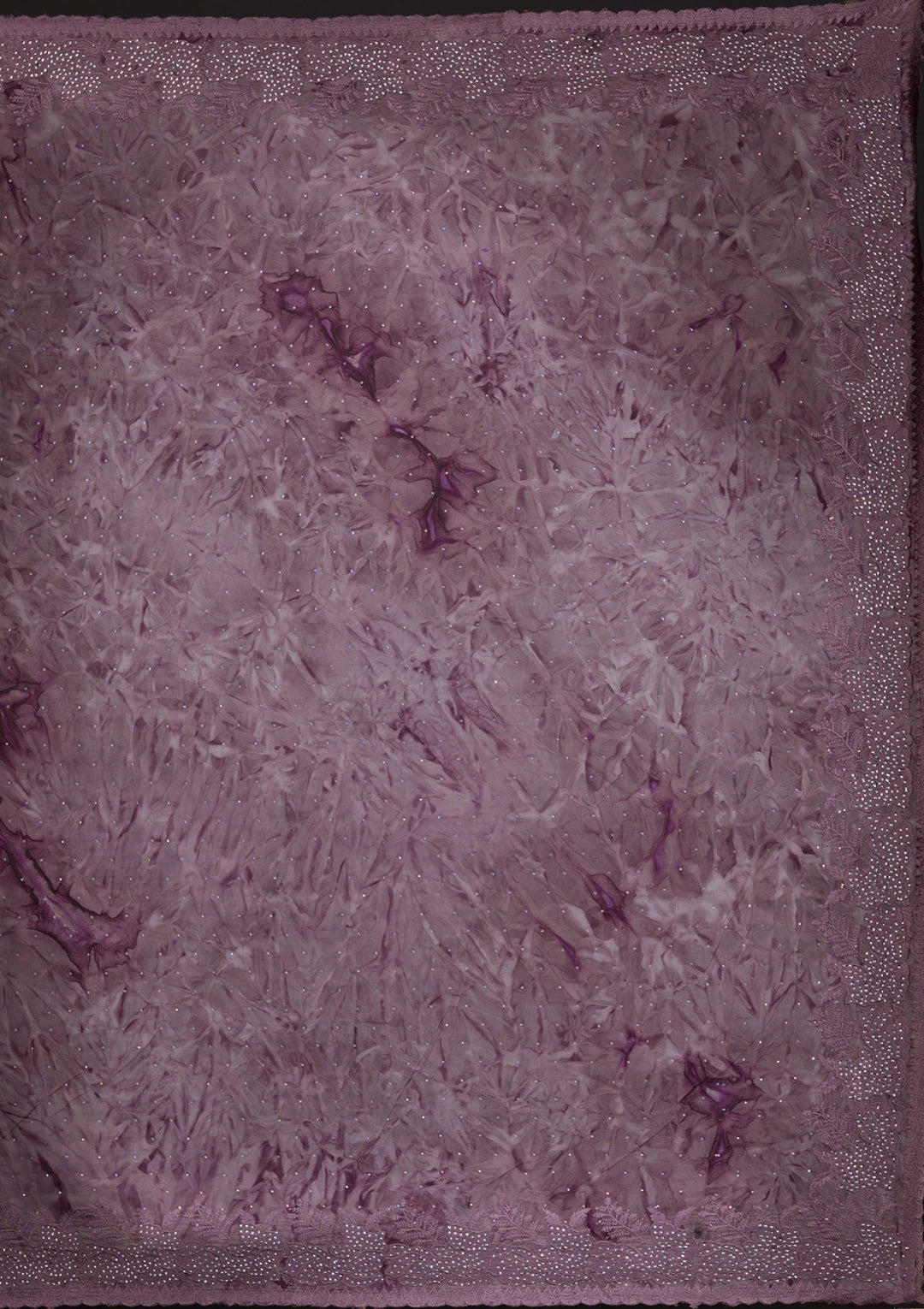 Mauve Printed Semi Crepe Saree-Koskii