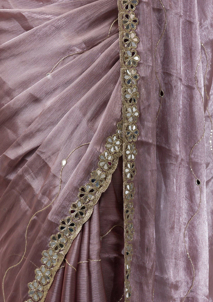 Mauve Stonework Georgette Saree-Koskii