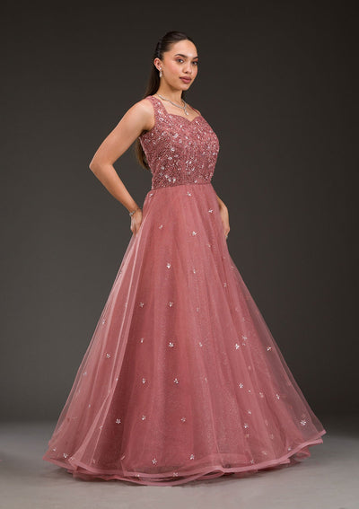 Mauve Stonework Net Gown-Koskii